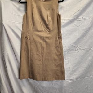 Theory Tan Cotton Poplin Shift Dress